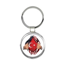 Turkey : Gift Keychain Flag USA American Chest Turkish Expat Country - £6.40 GBP