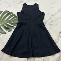 Banana Republic Womens Fit and Flare Dress Size 8 Navy Blue Textured Stripe - £23.35 GBP