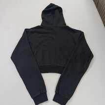 Semper Fresh Women's Black Drawstring Pullover Cropped Hoodie Sweatshirt Size XL image 2