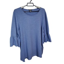 Adrianna Papell 2X Blue Women’s Ruffle Bell Flare Sleeve Sweater Top  - £15.92 GBP