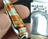 vintage 1960&#39;s pocket knife HAMMER BRAND USA small marbled ESTATE SALE n... - $34.99