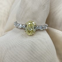 2.40 TCW Igi 1.23Ct Oval Kostüm Intense Gelb Kunstdiamanten Grown Diaman... - $1,719.59