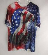 Spirit Of America Patriotic American Bald Eagle Men&#39;s T-Shirt Size Large - $14.84
