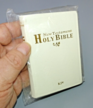 New Testament Holy Bible Mini Pocket 4.5&quot; King James Version White FREE SHIP - £7.79 GBP