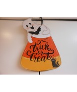 Halloween Trick Or Treat Ghost Cat Bats Hardboard Hanging Door Decor 13&quot;... - $181.52 MXN
