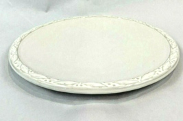 Vintage White Platter Round Secla Portugal Pottery 12.5&quot; Holly Glazed Se... - £22.80 GBP