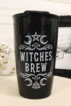 Ebros Gothic Triple Moon Pentacle Witches Brew Ceramic Travel Mug Coffee Cup - £20.43 GBP