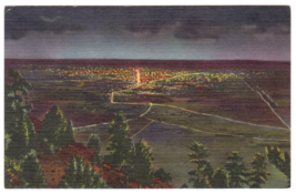 Postcard-Lights of Denver from Lookout Mountain-Denver Mountain Parks-Linen-CO2 - £2.66 GBP