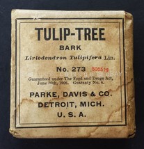 c1910 Antique Unused Quack Medicine TULIP-TREE Bark Parke Davis Rheumatism Fever - £36.94 GBP