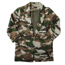 NWT J.Crew Sophie Coffee Camo Camouflage Open-Front Sweater Blazer Cardigan XXS - £47.42 GBP