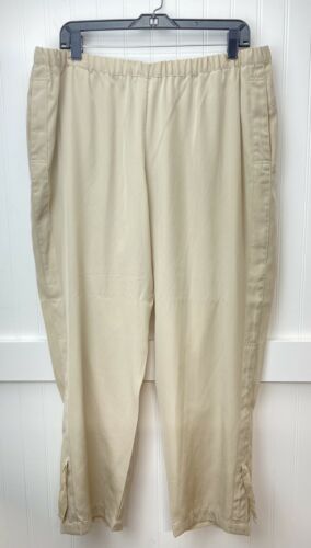 Primary image for Chicos Ankle Cinch Pull On Pants Sz 2.5 (US 14) Beige Elastic Waist Casual EUC