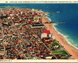 Airplane View Aerial Piers Atlantic City New Jersey NJ UNP Linen Postcar... - $3.91
