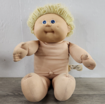 Vtg 1985 Cabbage Patch Kids Doll - Yellow Blonde Yarn Hair, Blue Eyes, Dimple - £19.07 GBP