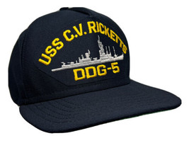 Vintage USS CV Ricketts DDG 5 US Navy Guided Missile Destroyer Snapback Hat Cap - £19.77 GBP