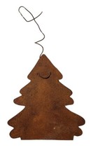 Vintage Rusted Metal Pine Tree Shape 4&quot; Christmas Ornament Rustic EUC - £6.28 GBP