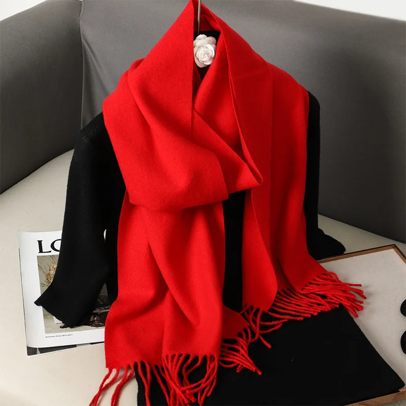 Solid Women Winter Scarf Cashmere Shawl Warm Tassel Wrap Fashion DFP001-03 - $18.00