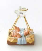 Love Was Born Miniature Hallmark Ornament in Box 1994 Baby Jesus in Manger - $10.69