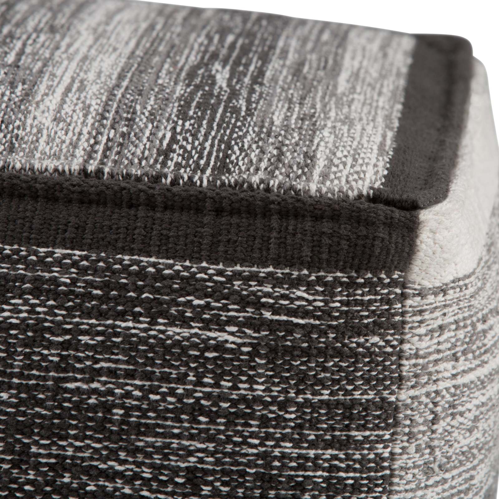 Naya Cube Pouf - Patterned Grey Melange Ottoman Seat Item image 2