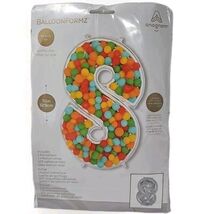 51&quot; Number 8 Foil Balloon LARGE Birthday Party DECOR SILVER Huge - $6.88