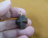 (CR502-207) 3/4&quot; oiled Fairy Stone Pendant CHRISTIAN CROSS Staurolite Cr... - £19.14 GBP