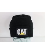 Vintage 90s Cat Caterpillar Spell Out Patch Winter Beanie Hat Cap Black USA - €33,85 EUR