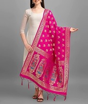 Banarsi Dupatta Silk Zari ethnic Indian Chunni Women Girl Wedding partyw... - £28.51 GBP