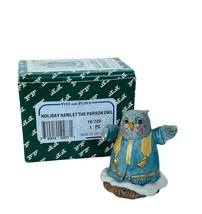 Fitz Floyd Holiday Hamlet Christmas Figurine box anthropomorphic Parson Owl bird - £23.84 GBP
