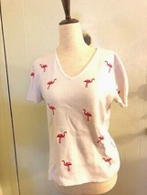 Vintage Carole Little Cotton Sweater with Flamingoes - $40.00