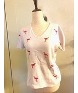 Vintage Carole Little Cotton Sweater with Flamingoes - $54.47 CAD