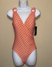 Carmen Marc Valvo Women&#39;s One Piece Swimsuit Orange Size 8 NEW - $88.11