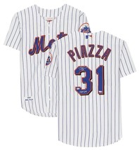 MIKE PIAZZA Autographed &quot;HOF 2016&quot; Mets Authentic Pinstripe Jersey FANATICS - £574.73 GBP