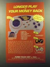 1992 Triax Turbo Touch 360 Video Game Controller Advertisement - Longer play - $14.99