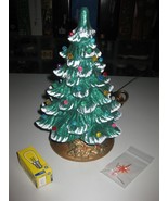 Vintage Unmarked Mold Ceramic Christmas Tree w/ Base Approx 12&quot; Multicol... - $96.52