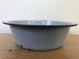 Vtg Antique Blue Gray Enamelware Graniteware Speckled Wash Bowl Sevring ... - £31.59 GBP