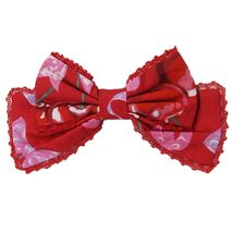 Angelic Pretty Wrapping Cherry Barrette Ribbon Head Bow in Red Lolita Fashion - £39.16 GBP