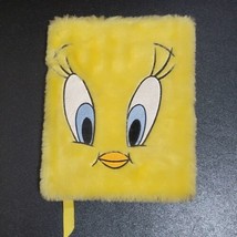 VTG Tweety Bird Fuzzy Faux Fur Notebook 1997 Warner Bros Studio Yellow 8.5&quot; X 7&quot; - £29.56 GBP