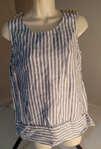Ellen Tracy Womens Sleeveless  Striped Print Sleeveless Shirt Top SZ  S - £6.05 GBP