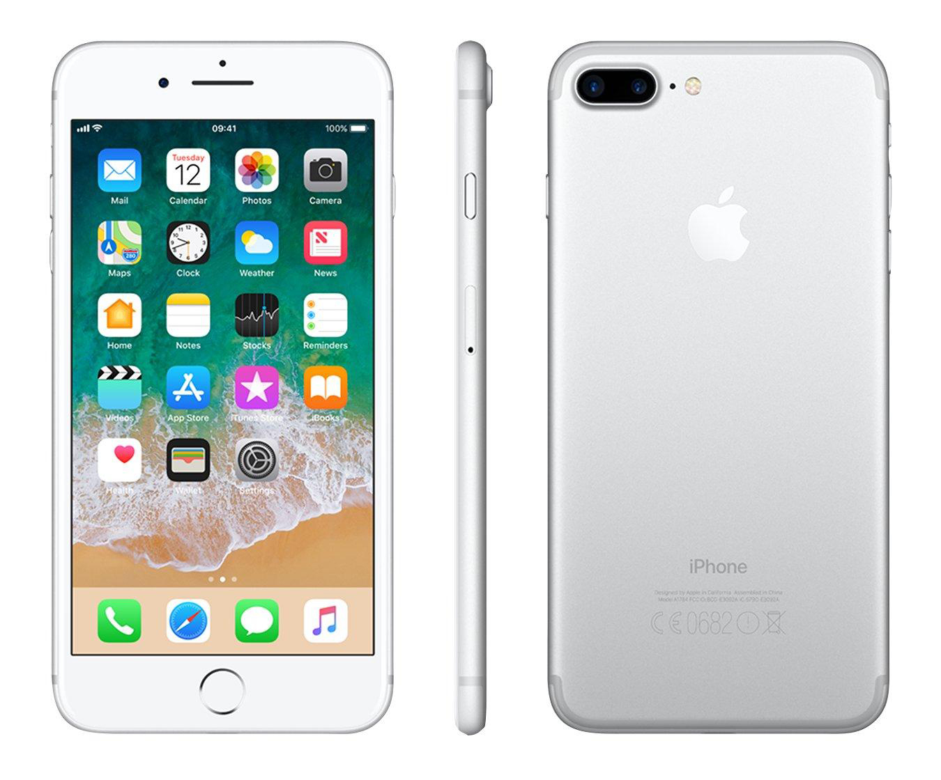 Primary image for Apple iPhone 7 plus silver 3gb 128gb quad core 5.5" 12mp ios15 4g LTE smartphone