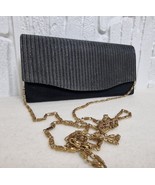 Rare Vintage Black Sparkly Clutch Evening Bag Gold Chain Party Purse For... - $39.37 CAD