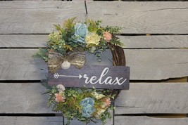 Nautical Coastal Sea Summer Beach Wreath 18 inch Eucalyptus Floral  Greenery - £71.31 GBP