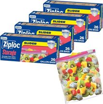 Gallon Food Storage Slider Bags - 104 Count with Power Shield Technology - $34.60