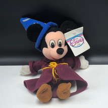 WALT DISNEY STORE PLUSH bean bag stuffed animal tag Mickey Mouse sorcerer wizard - £12.03 GBP