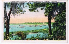Georgia Postcard Savannah River Scene Thunderbolt From Shriners Country Club - £1.76 GBP