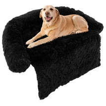 Plush Calming Dog Couch Bed with Anti-Slip Bottom-L - Color: Black - Size: L - $139.42 CAD