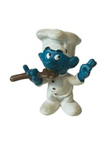 Smurfs Schleich Vtg toy figure Peyo Germany Bully 1968 Chef 20042 Spoon ... - $16.78