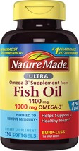 Nature Made Ultra Omega-3 Burpless Fish Oil 1400 mg Softgels w. Omega 3 ... - $79.99