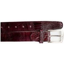 Men's Belvedere Belt Genuine Ostrich Leg up to Size 44 #2000 Dark Burgundy image 2