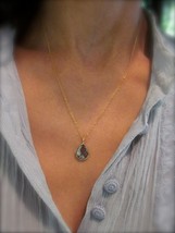 Diamond necklace. 14 Karat Solid Yellow gold necklace, set natural wild Diamond, - £613.74 GBP