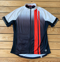 Novara Men’s Short Sleeve Full Zip Jersey Top Size L Black white Red L4 - £21.80 GBP
