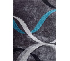 5&#39; X 7&#39; Gray and Silver Shag Hand Tufted Area Rug - £253.26 GBP